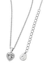 Tipperary Crystal Diamante Heart Drop Pendant Silver